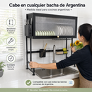 Escurridor de Platos de Acero Inoxidable + REGALO: Kit de Utensilios de Cocina